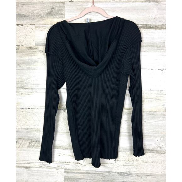 Indie Peace Women’s M Black Handmade Long Sleeve Boho Hoodie Top Rare NEW - Picture 2 of 6